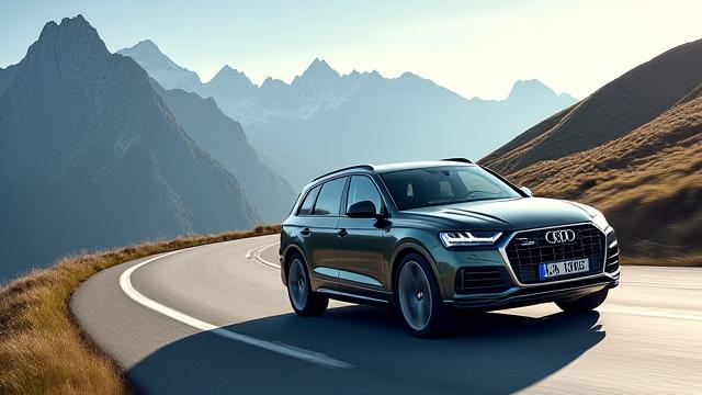 Audi Q7 sur une route alpine