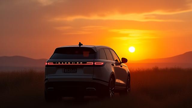 Range Rover Velar au coucher du soleil