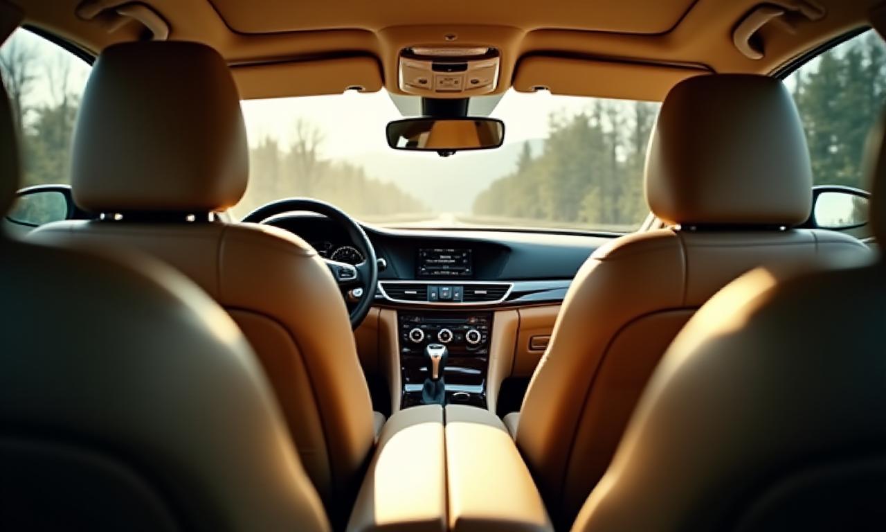 Intérieur de voiture de luxe avec des accents floraux, symbole de service premium